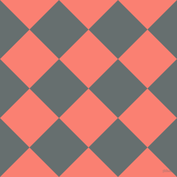 45/135 degree angle diagonal checkered chequered squares checker pattern checkers background, 143 pixel square size, , Salmon and Nevada checkers chequered checkered squares seamless tileable