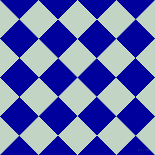 45/135 degree angle diagonal checkered chequered squares checker pattern checkers background, 88 pixel square size, , Sea Mist and New Midnight Blue checkers chequered checkered squares seamless tileable