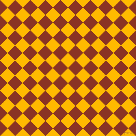45/135 degree angle diagonal checkered chequered squares checker pattern checkers background, 37 pixel squares size, , Selective Yellow and Burnt Umber checkers chequered checkered squares seamless tileable