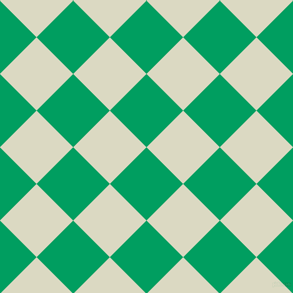 45/135 degree angle diagonal checkered chequered squares checker pattern checkers background, 101 pixel square size, Shamrock Green and Loafer checkers chequered checkered squares seamless tileable