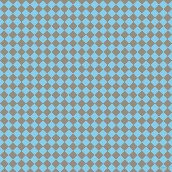 45/135 degree angle diagonal checkered chequered squares checker pattern checkers background, 25 pixel squares size, Sky Blue and Heathered Grey checkers chequered checkered squares seamless tileable
