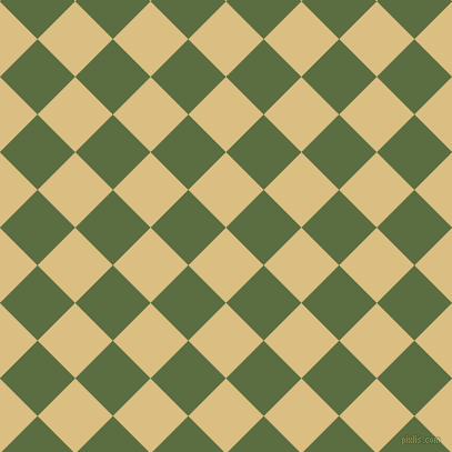 45/135 degree angle diagonal checkered chequered squares checker pattern checkers background, 48 pixel squares size, , Straw and Chalet Green checkers chequered checkered squares seamless tileable