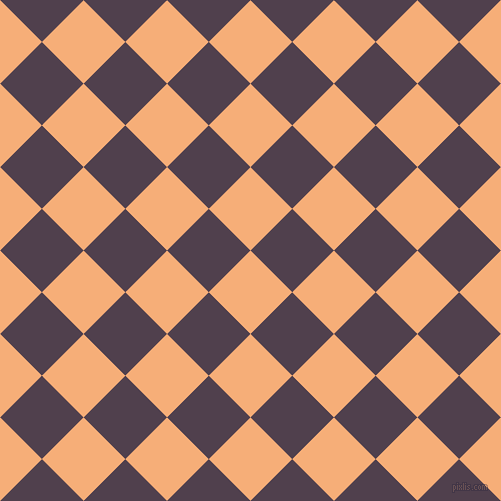 45/135 degree angle diagonal checkered chequered squares checker pattern checkers background, 59 pixel square size, , Tacao and Purple Taupe checkers chequered checkered squares seamless tileable