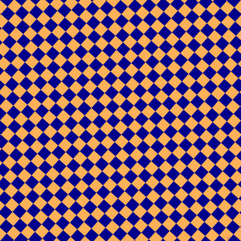 48/138 degree angle diagonal checkered chequered squares checker pattern checkers background, 34 pixel square size, , Texas Rose and Dark Blue checkers chequered checkered squares seamless tileable