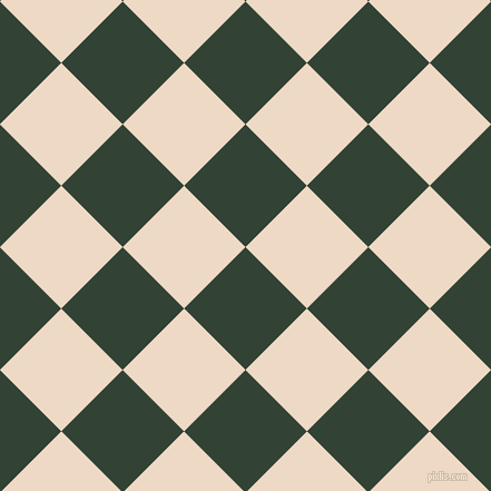 45/135 degree angle diagonal checkered chequered squares checker pattern checkers background, 78 pixel square size, , Timber Green and Almond checkers chequered checkered squares seamless tileable