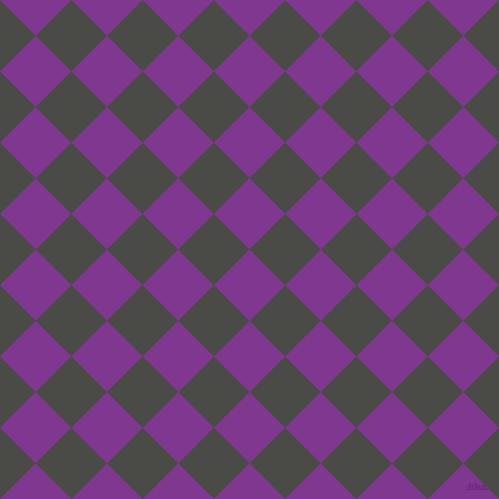 45/135 degree angle diagonal checkered chequered squares checker pattern checkers background, 71 pixel square size, , Vivid Violet and Gravel checkers chequered checkered squares seamless tileable