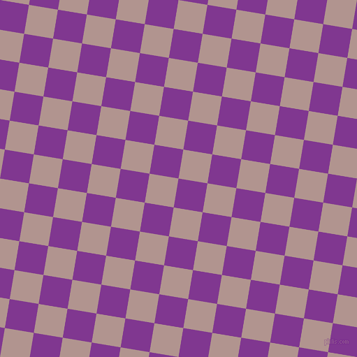 81/171 degree angle diagonal checkered chequered squares checker pattern checkers background, 42 pixel squares size, , Vivid Violet and Thatch checkers chequered checkered squares seamless tileable