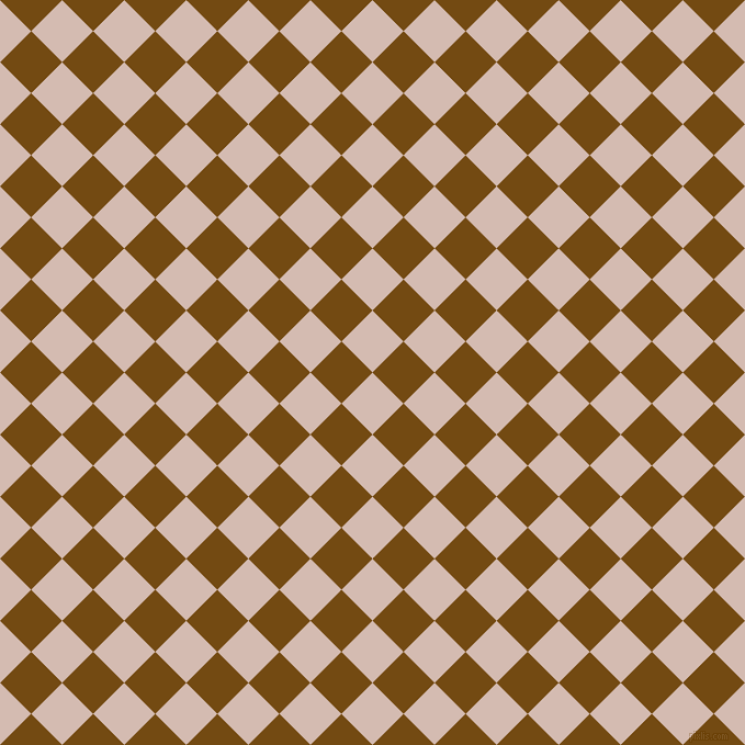 45/135 degree angle diagonal checkered chequered squares checker pattern checkers background, 40 pixel squares size, Wafer and Raw Umber checkers chequered checkered squares seamless tileable