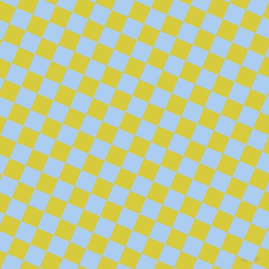 67/157 degree angle diagonal checkered chequered squares checker pattern checkers background, 35 pixel square size, , Wattle and Pale Cornflower Blue checkers chequered checkered squares seamless tileable