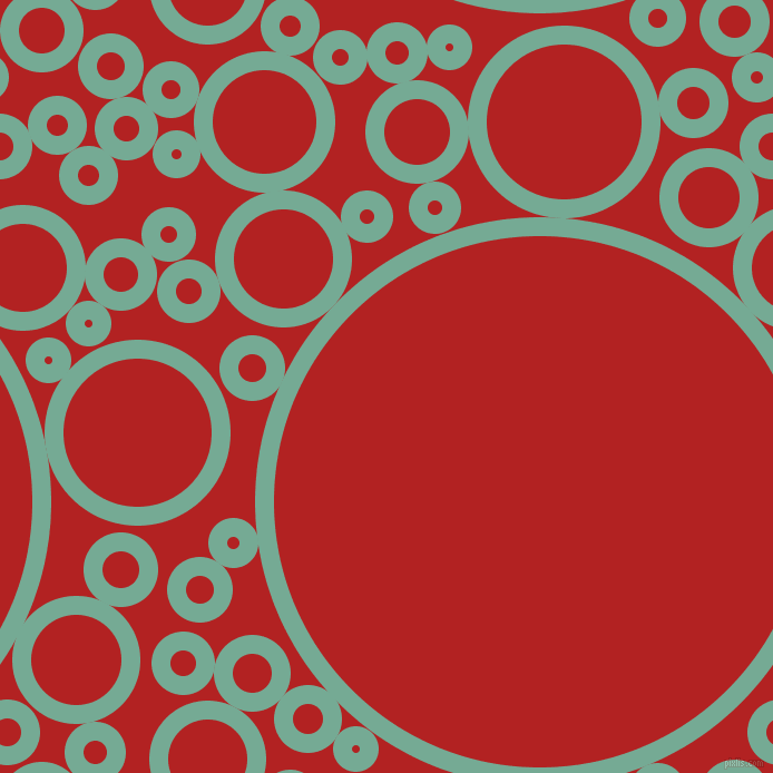 bubbles, circles, sponge, big, medium, small, 17 pixel line width, Acapulco and Fire Brick circles bubbles sponge soap seamless tileable
