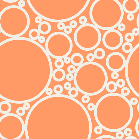 bubbles, circles, sponge, big, medium, small, 9 pixel line width, Alabaster and Atomic Tangerine circles bubbles sponge soap seamless tileable