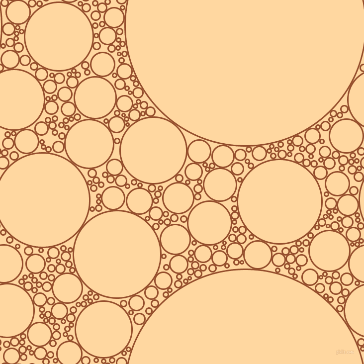 bubbles, circles, sponge, big, medium, small, 3 pixel line width, Alert Tan and Frangipani circles bubbles sponge soap seamless tileable