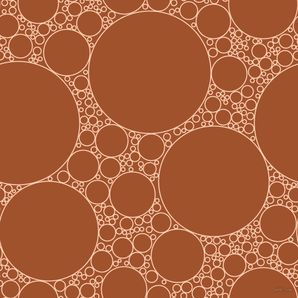 bubbles, circles, sponge, big, medium, small, 2 pixel line width, Apricot and Sienna circles bubbles sponge soap seamless tileable