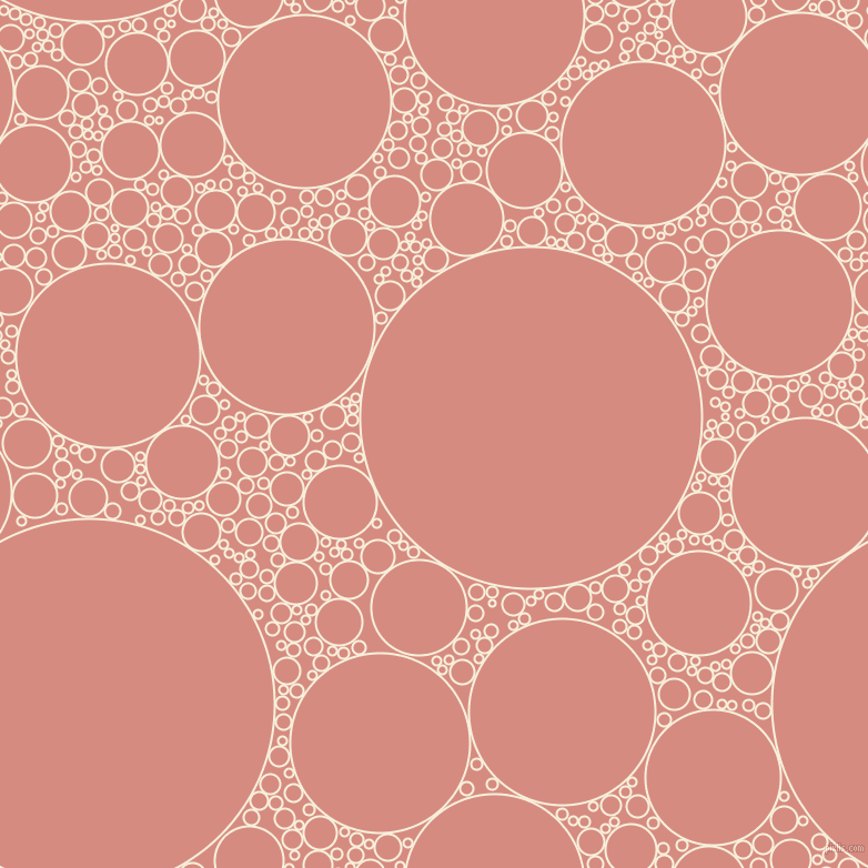 bubbles, circles, sponge, big, medium, small, 2 pixel line width, Apricot White and My Pink circles bubbles sponge soap seamless tileable
