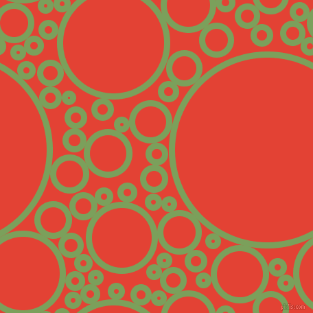 bubbles, circles, sponge, big, medium, small, 9 pixel line width, Asparagus and Cinnabar circles bubbles sponge soap seamless tileable