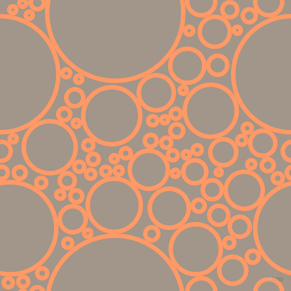 bubbles, circles, sponge, big, medium, small, 9 pixel line width, Atomic Tangerine and Zorba circles bubbles sponge soap seamless tileable