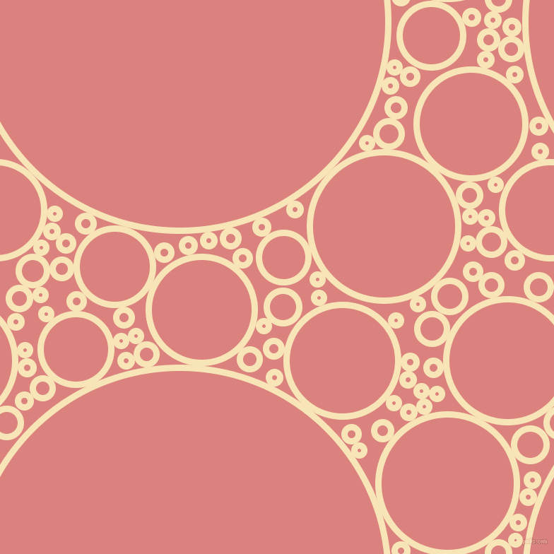 bubbles, circles, sponge, big, medium, small, 9 pixel line width, Barley White and Sea Pink circles bubbles sponge soap seamless tileable