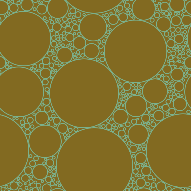 bubbles, circles, sponge, big, medium, small, 3 pixel line width, Bay Leaf and Yukon Gold circles bubbles sponge soap seamless tileable