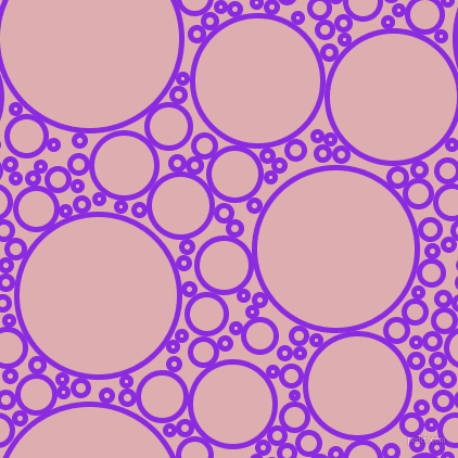 bubbles, circles, sponge, big, medium, small, 5 pixel line width, Blue Violet and Pale Chestnut circles bubbles sponge soap seamless tileable