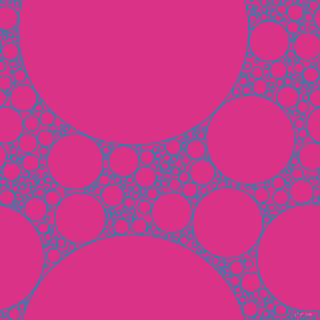 bubbles, circles, sponge, big, medium, small, 2 pixel line width, Bondi Blue and Deep Cerise circles bubbles sponge soap seamless tileable