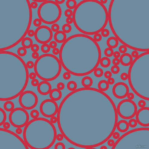 bubbles, circles, sponge, big, medium, small, 9 pixel line width, Brick Red and Bermuda Grey circles bubbles sponge soap seamless tileable