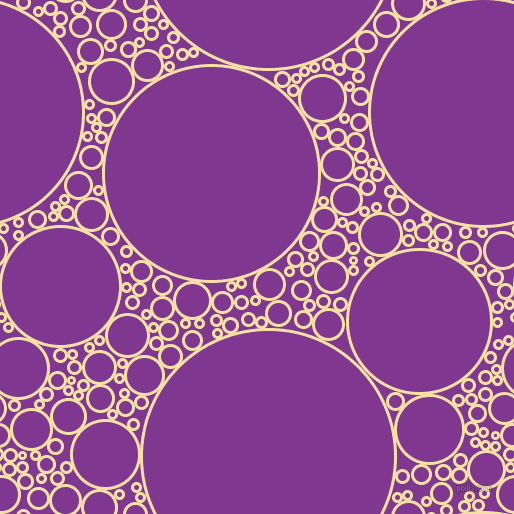 bubbles, circles, sponge, big, medium, small, 3 pixel line width, Buttermilk and Vivid Violet circles bubbles sponge soap seamless tileable