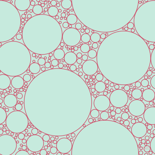 bubbles, circles, sponge, big, medium, small, 2 pixel line width, Cabaret and Mint Tulip circles bubbles sponge soap seamless tileable