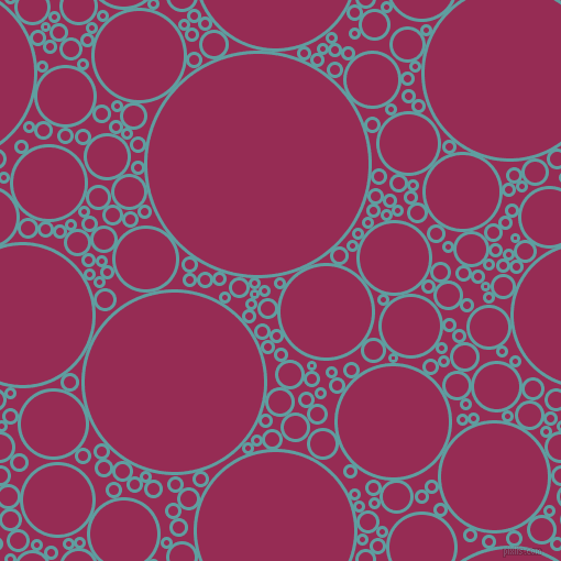 bubbles, circles, sponge, big, medium, small, 3 pixel line width, Cadet Blue and Lipstick circles bubbles sponge soap seamless tileable