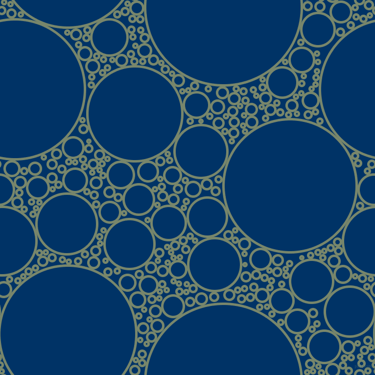 bubbles, circles, sponge, big, medium, small, 5 pixel line width, Camouflage Green and Prussian Blue circles bubbles sponge soap seamless tileable