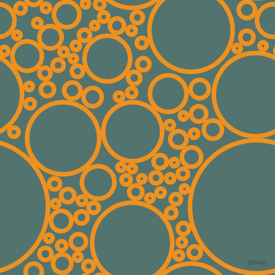 bubbles, circles, sponge, big, medium, small, 9 pixel line width, Carrot Orange and William circles bubbles sponge soap seamless tileable