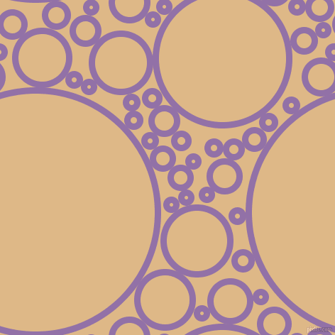bubbles, circles, sponge, big, medium, small, 9 pixel line width, Ce Soir and Burly Wood circles bubbles sponge soap seamless tileable