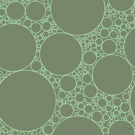 bubbles, circles, sponge, big, medium, small, 2 pixel line width, Celadon and Camouflage Green circles bubbles sponge soap seamless tileable
