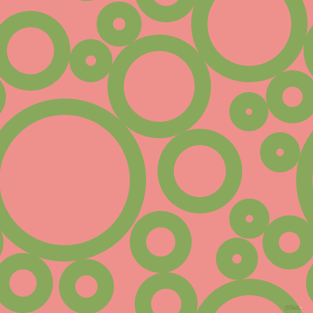 bubbles, circles, sponge, big, medium, small, 33 pixel line width, Chelsea Cucumber and Sweet Pink circles bubbles sponge soap seamless tileable