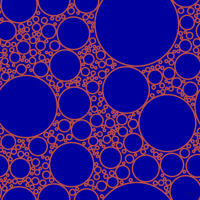 bubbles, circles, sponge, big, medium, small, 5 pixel line width, Chestnut and New Midnight Blue circles bubbles sponge soap seamless tileable