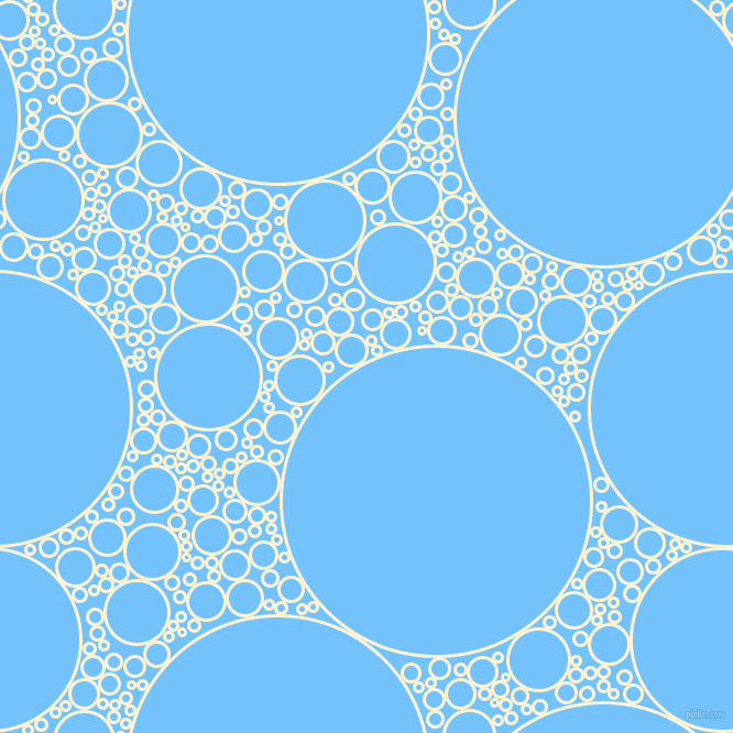 bubbles, circles, sponge, big, medium, small, 3 pixel line width, China Ivory and Maya Blue circles bubbles sponge soap seamless tileable