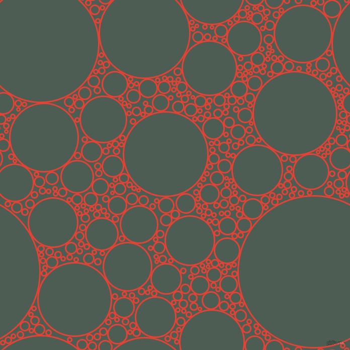 bubbles, circles, sponge, big, medium, small, 3 pixel line width, Cinnabar and Feldgrau circles bubbles sponge soap seamless tileable