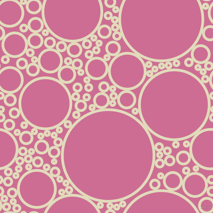 bubbles, circles, sponge, big, medium, small, 9 pixel line width, Coconut Cream and Hopbush circles bubbles sponge soap seamless tileable