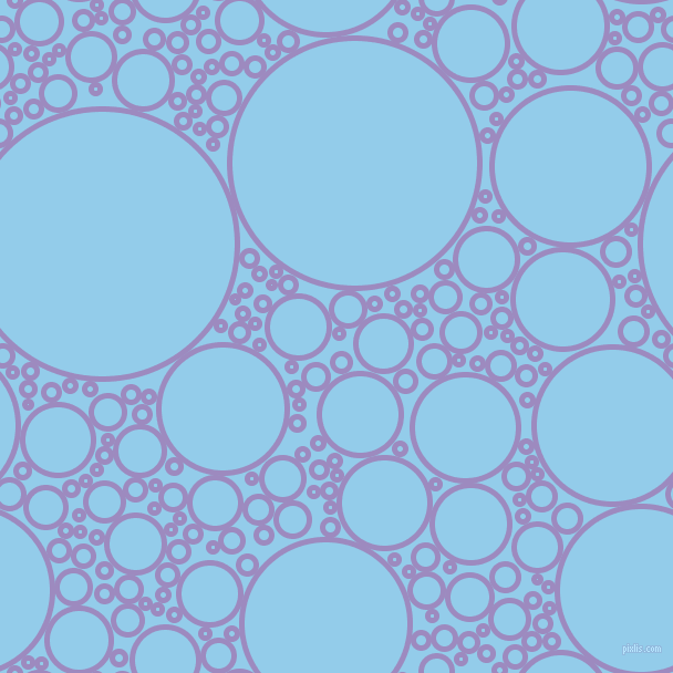 bubbles, circles, sponge, big, medium, small, 5 pixel line width, Cold Purple and Cornflower circles bubbles sponge soap seamless tileable