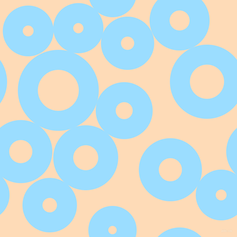 bubbles, circles, sponge, big, medium, small, 65 pixel line width, Columbia Blue and Sandy Beach circles bubbles sponge soap seamless tileable