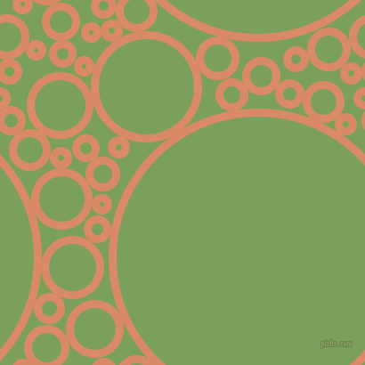 bubbles, circles, sponge, big, medium, small, 9 pixel line width, Copper and Asparagus circles bubbles sponge soap seamless tileable