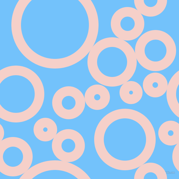 bubbles, circles, sponge, big, medium, small, 33 pixel line width, Coral Candy and Maya Blue circles bubbles sponge soap seamless tileable