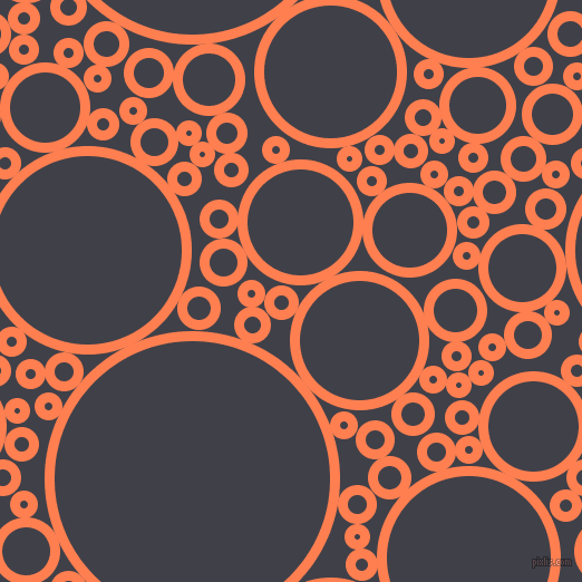 bubbles, circles, sponge, big, medium, small, 9 pixel line width, Coral and Payne