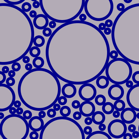 bubbles, circles, sponge, big, medium, small, 9 pixel line width, Dark Blue and Chatelle circles bubbles sponge soap seamless tileable