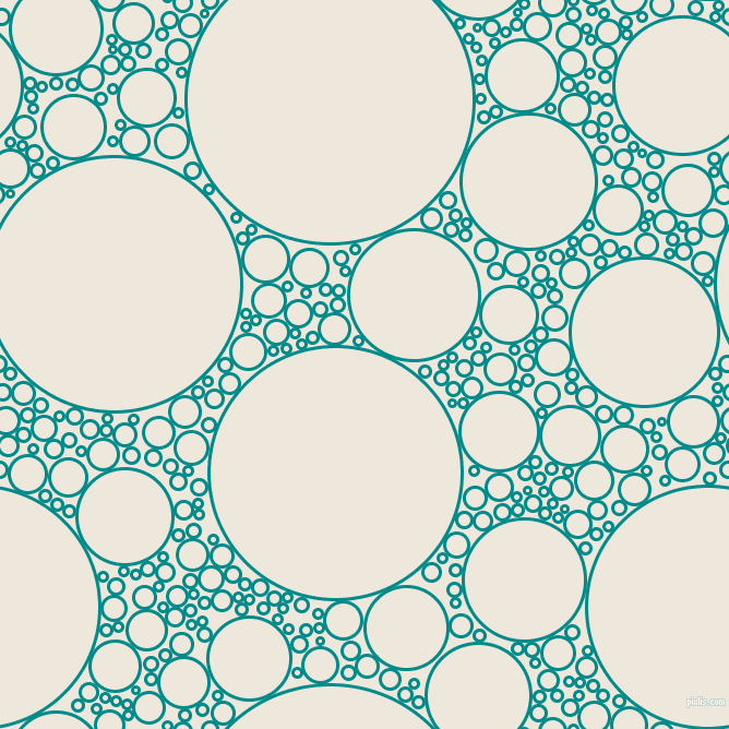 bubbles, circles, sponge, big, medium, small, 3 pixel line width, Dark Cyan and White Linen circles bubbles sponge soap seamless tileable