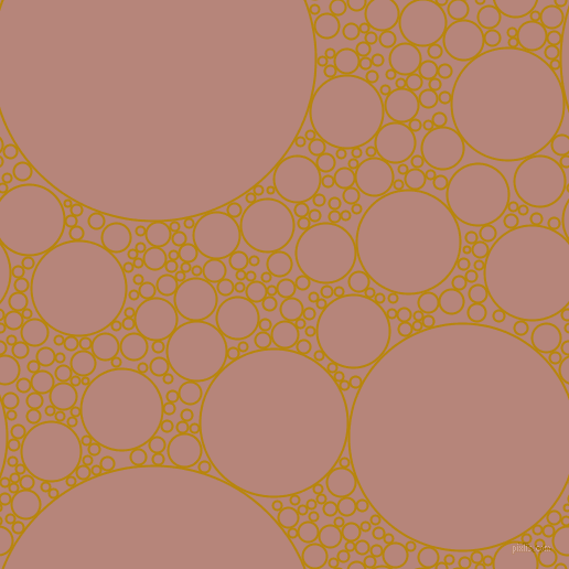 bubbles, circles, sponge, big, medium, small, 2 pixel line width, Dark Goldenrod and Brandy Rose circles bubbles sponge soap seamless tileable