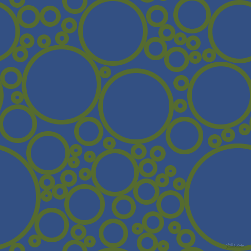 bubbles, circles, sponge, big, medium, small, 9 pixel line width, Dark Olive Green and Fun Blue circles bubbles sponge soap seamless tileable