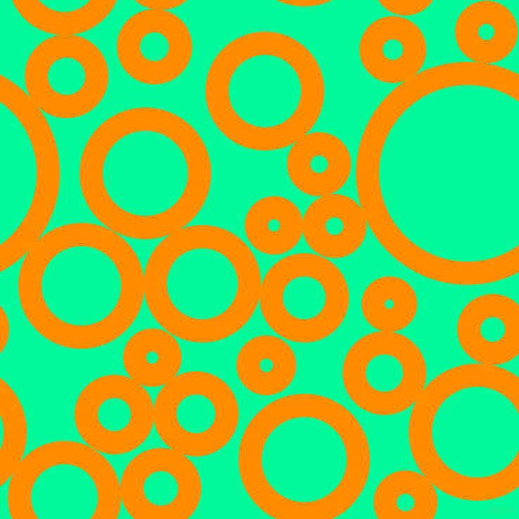 bubbles, circles, sponge, big, medium, small, 33 pixel line widthDark Orange and Medium Spring Green circles bubbles sponge soap seamless tileable