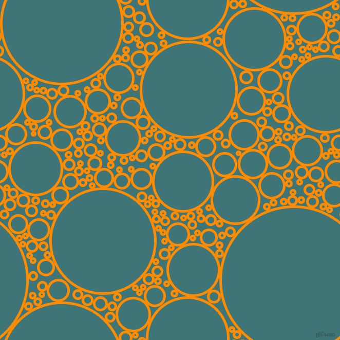 bubbles, circles, sponge, big, medium, small, 5 pixel line width, Dark Orange and Ming circles bubbles sponge soap seamless tileable