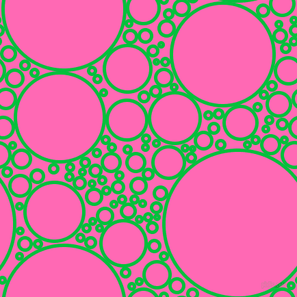 bubbles, circles, sponge, big, medium, small, 5 pixel line width, Dark Pastel Green and Hot Pink circles bubbles sponge soap seamless tileable