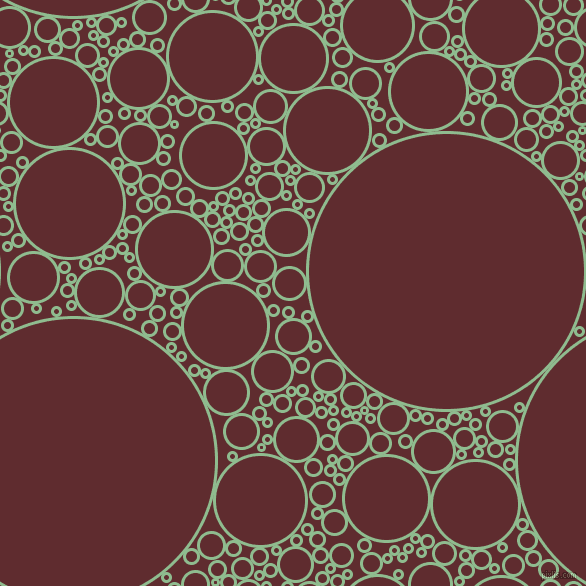 bubbles, circles, sponge, big, medium, small, 3 pixel line width, Dark Sea Green and Jazz circles bubbles sponge soap seamless tileable